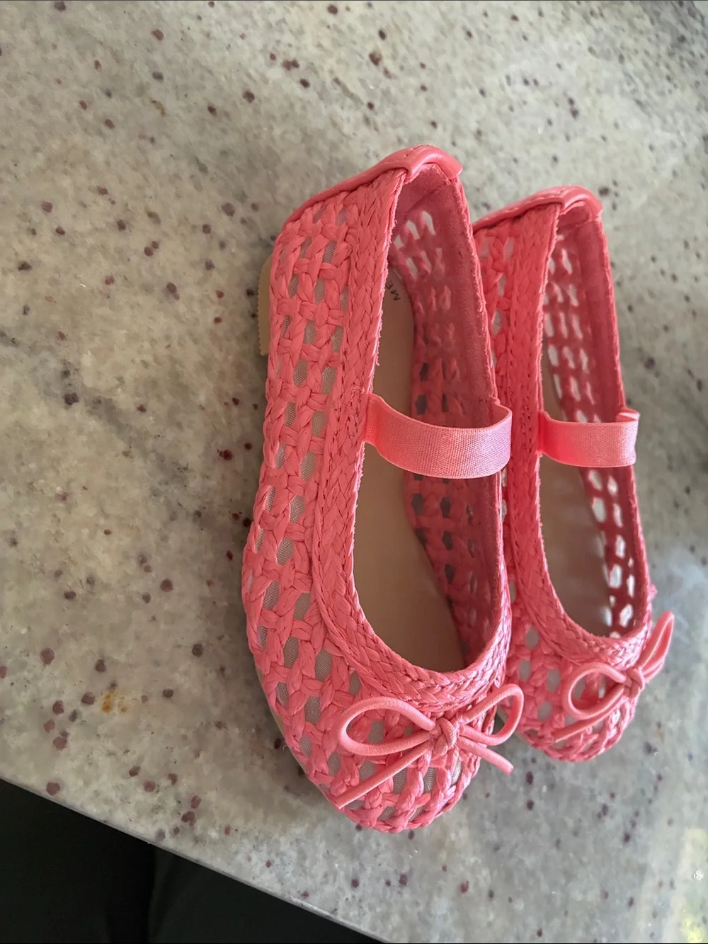 Cat & Jack Bright Pink Woven Mary Jane Flats with Bow
